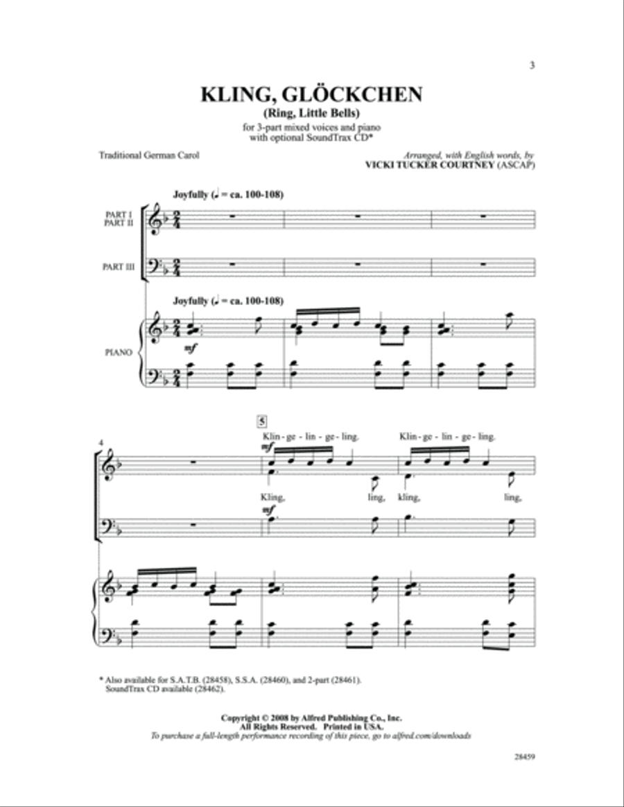 Kling, Glockchen (Ring, Little Bells) 3-Part scores gallery preview page 2