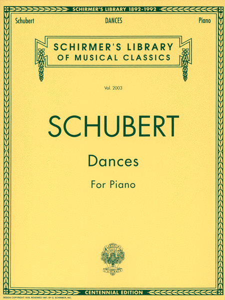 Franz Schubert : Dances for Piano