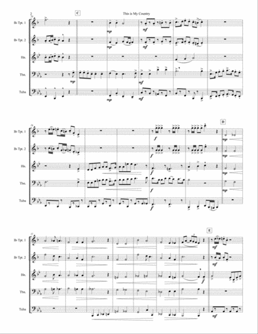 This Is My Country This Is My Country Brass Ensemble scores gallery preview page 2