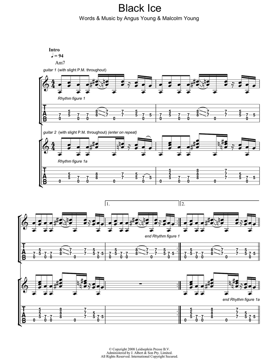 Black Ice Electric Guitar scores gallery preview page 1