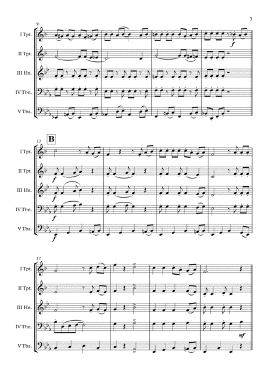 Shaun The Sheep Shaun The Sheep Brass Quintet scores gallery preview page 4