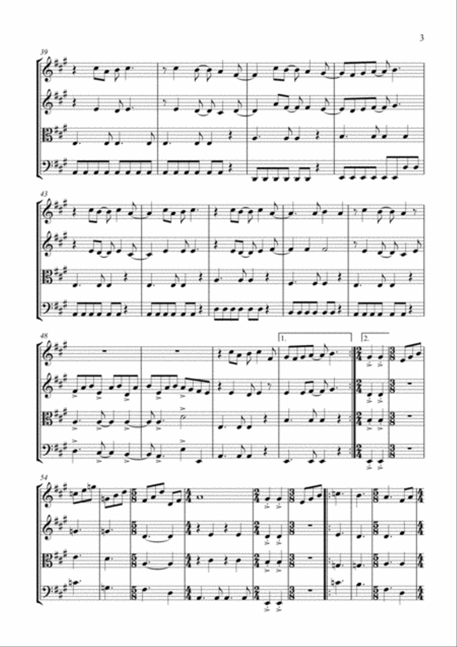 Here Comes The Sun String Quartet scores gallery preview page 3