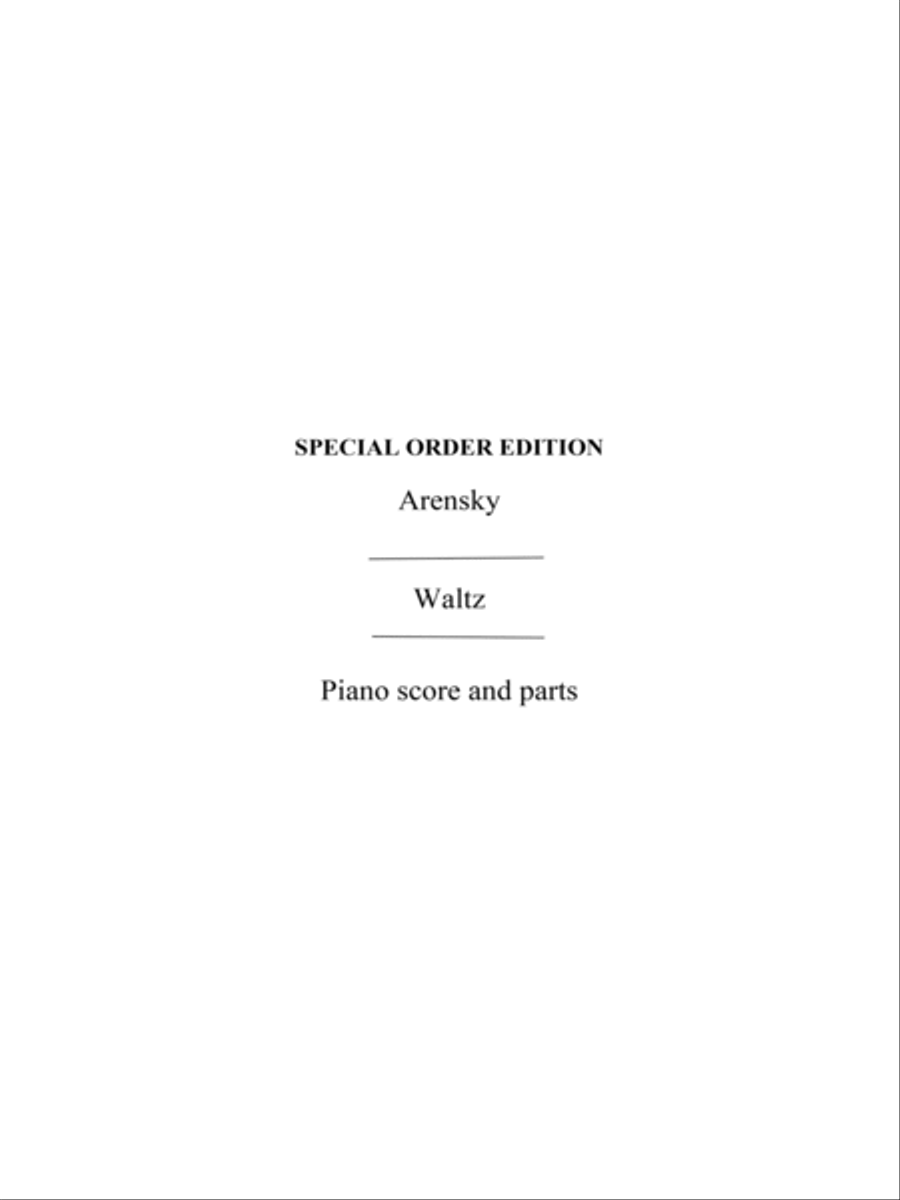 Arensky, A Waltz Op.15 Orchestra scores gallery preview page 1