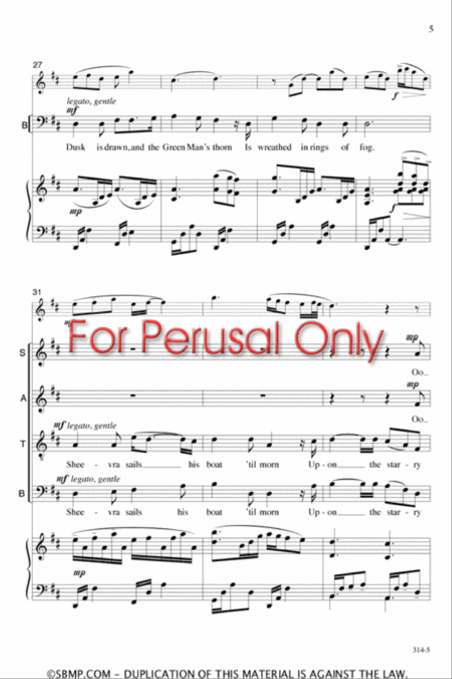 The Gartan Mother's Lullaby - SATB Octavo 4-Part scores gallery preview page 5