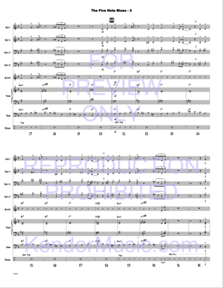 Five Note Blues, The Jazz Ensemble scores gallery preview page 3