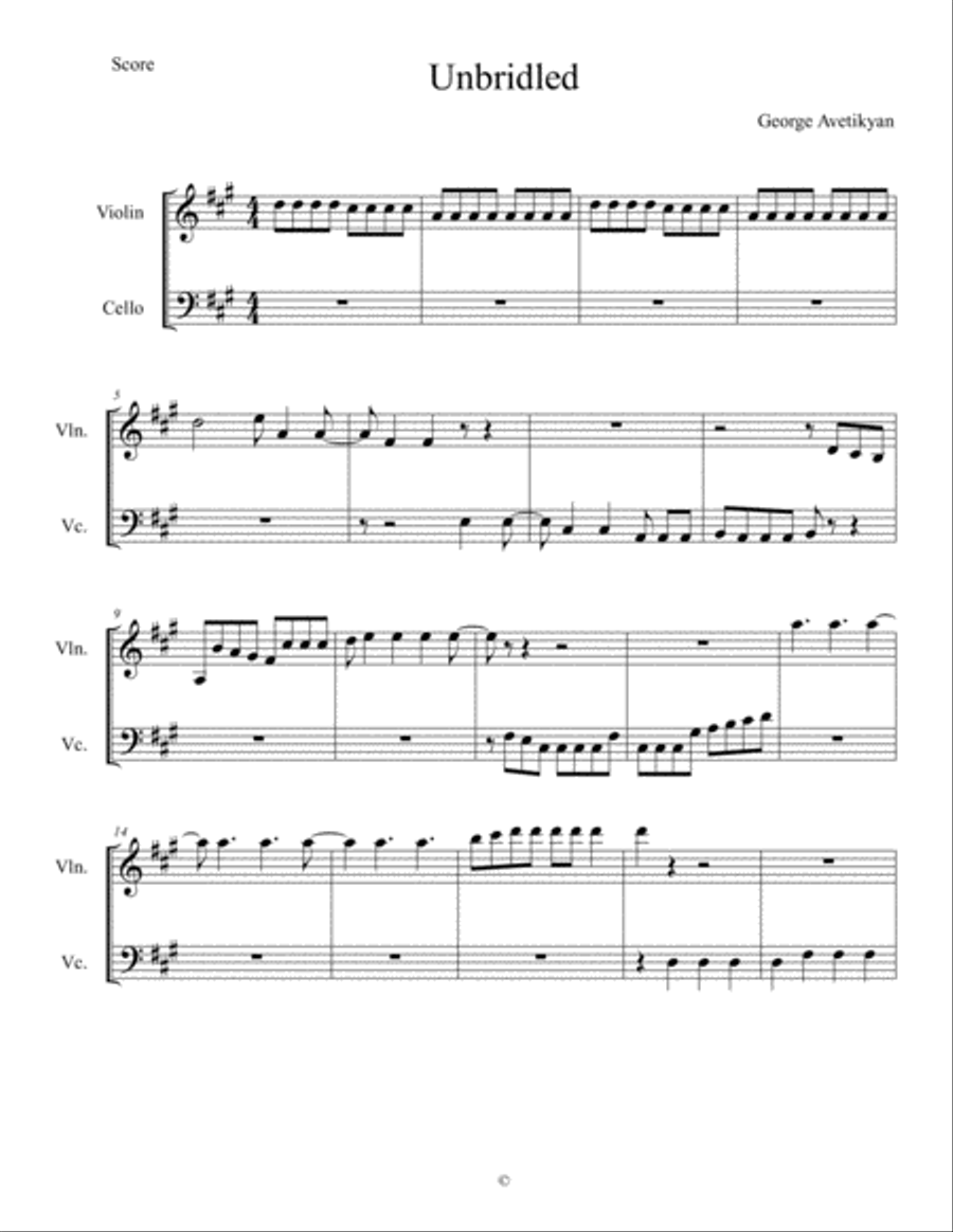 Unbridled Small Ensemble scores gallery preview page 1