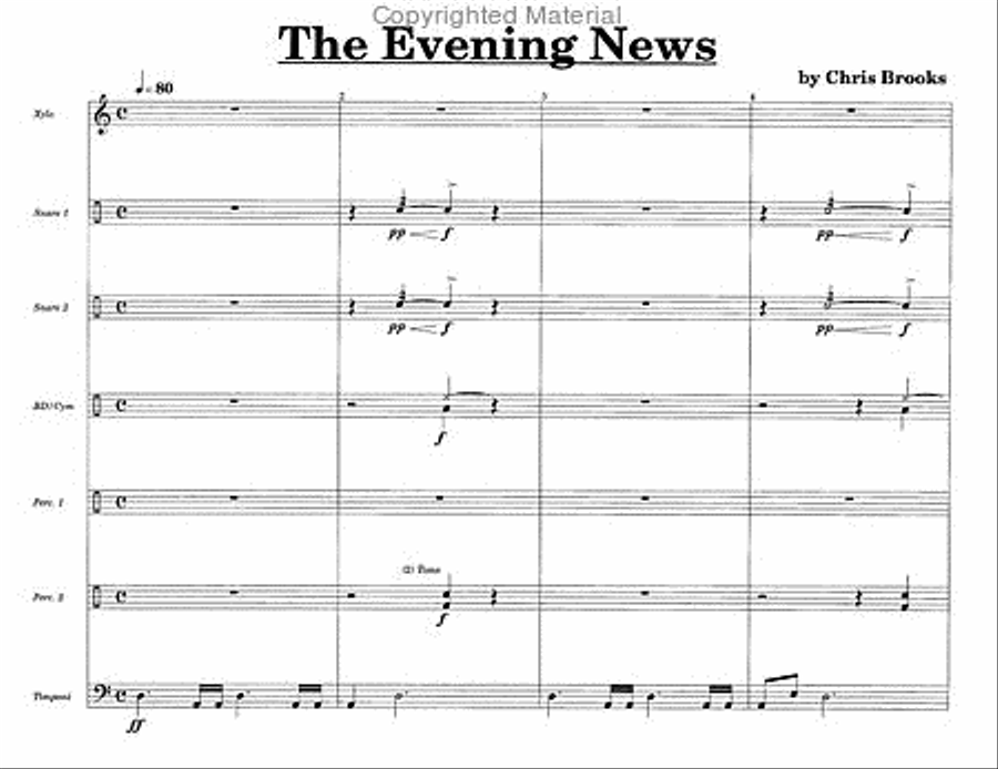 Evening News, The Evening News, The Percussion Ensemble scores gallery preview page 2
