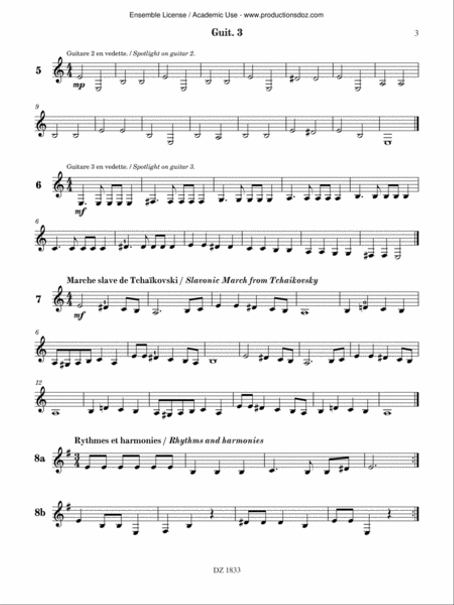 Ma guitare, mon band (guit. 3) vol. 2 Classical Guitar scores gallery preview page 3
