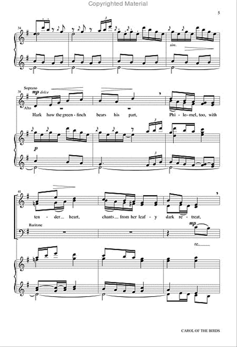 Carol of the Birds 3-Part scores gallery preview page 6