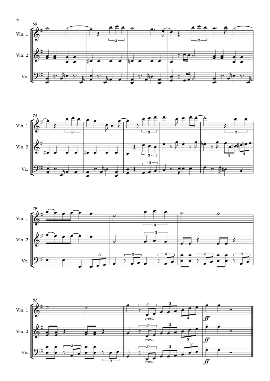 Isn't She Lovely String Trio scores gallery preview page 4