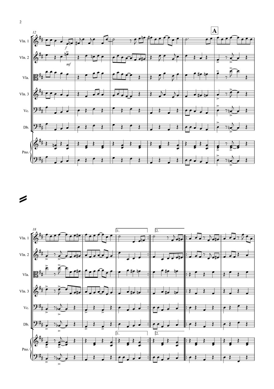 The Entertainer for String Orchestra String Orchestra scores gallery preview page 2