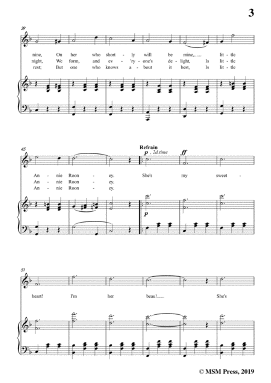 Michael Nolan-Little Annie Rooney,in F Major,for Voice&Piano Voice scores gallery preview page 5
