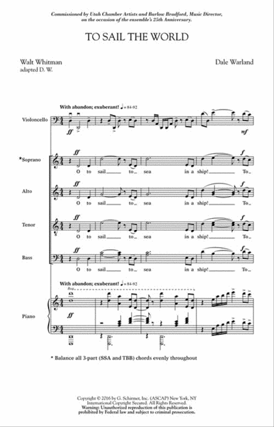 To Sail the World 4-Part scores gallery preview page 2