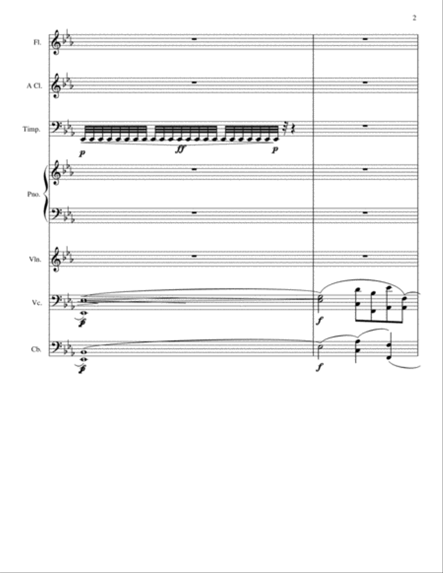 Piano Concerto #1 in E-Flat Minor, Op. 1; Movement 1, Moderato Full Orchestra scores gallery preview page 2