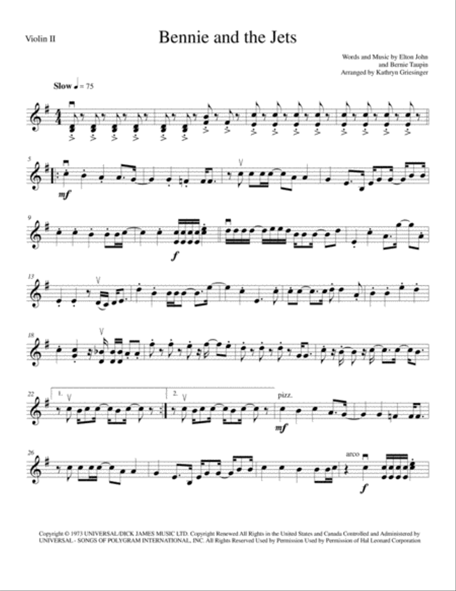 Bennie And The Jets String Quartet scores gallery preview page 3