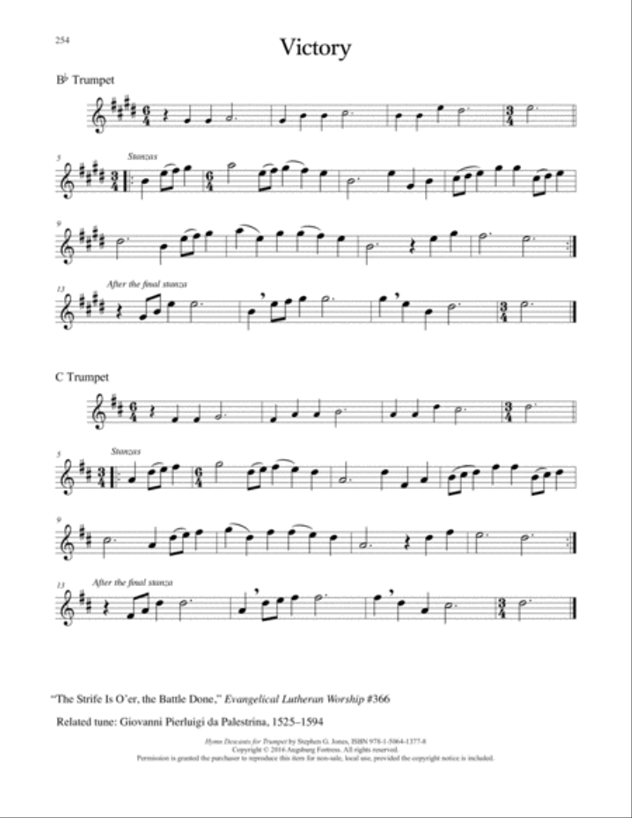 Hymn Descants for Trumpet C Trumpet scores gallery preview page 255
