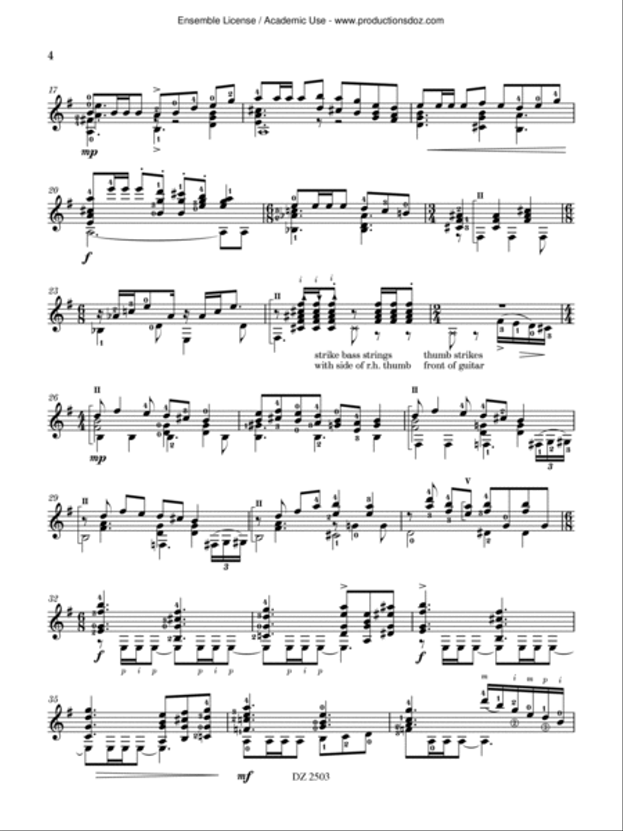 Three Days in Hong Kong Classical Guitar scores gallery preview page 4