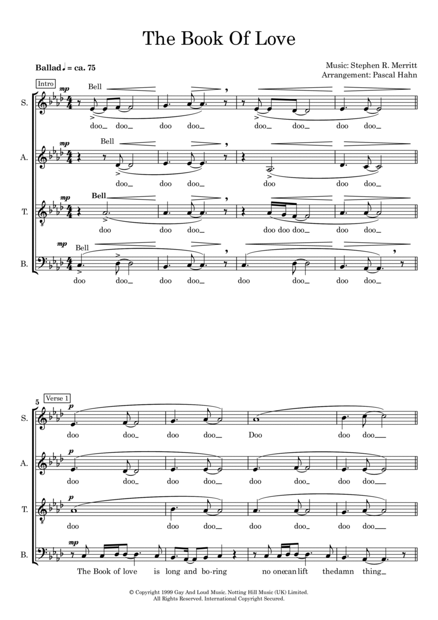 The Book Of Love Divisi scores gallery preview page 1