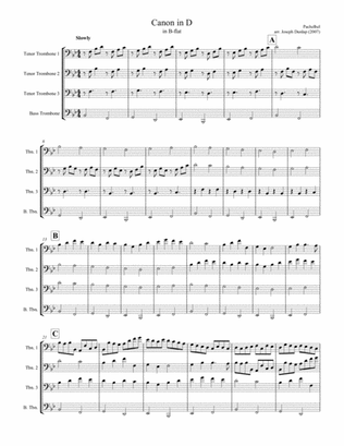 Canon in D - Trombone Quartet, Arr. Joseph Dunlap