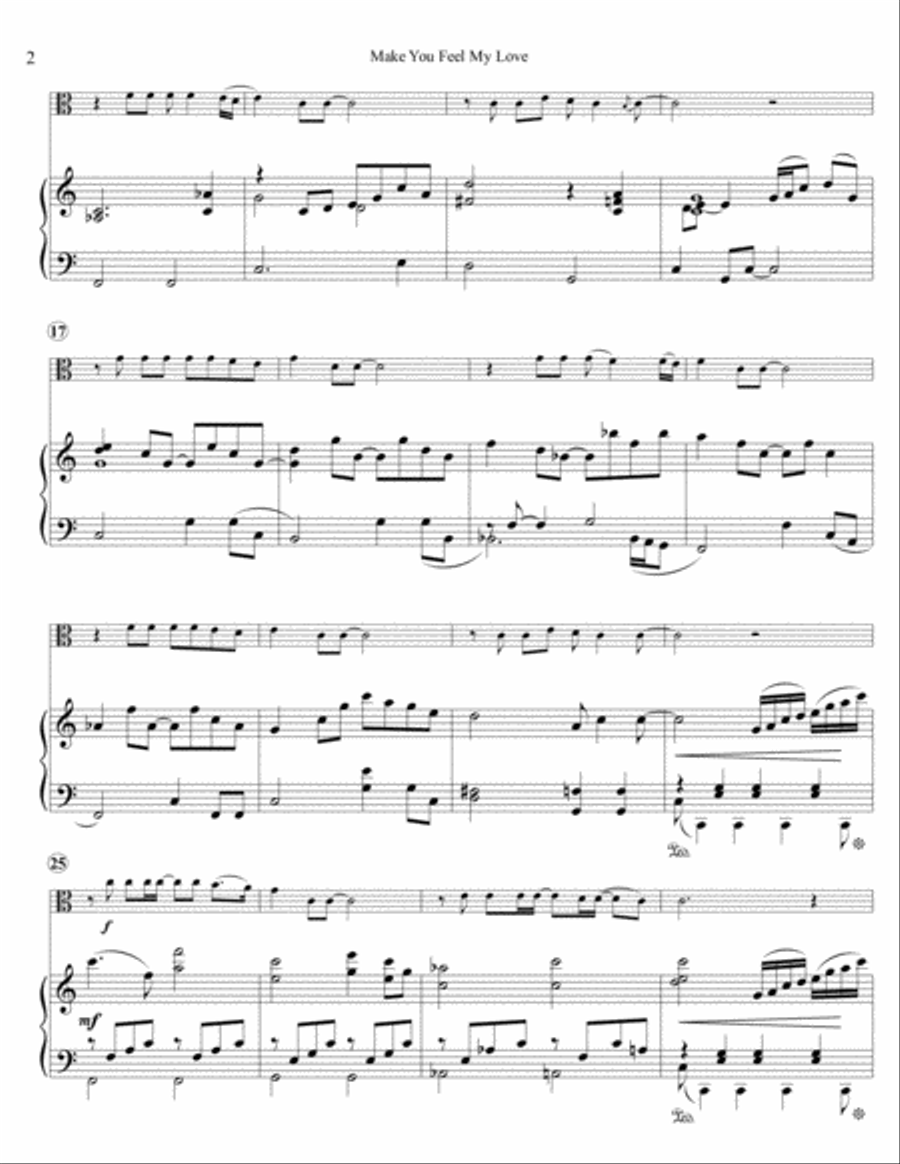 Make You Feel My Love Make You Feel My Love Viola scores gallery preview page 4