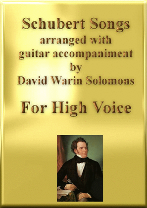 Book cover for Schubert songs arranged for high voice and classical guitar