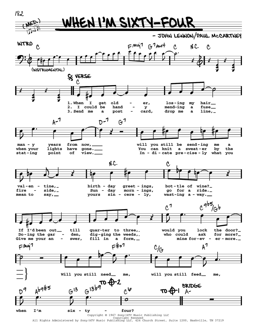 When I'm Sixty-Four [Jazz version] Voice scores gallery preview page 1