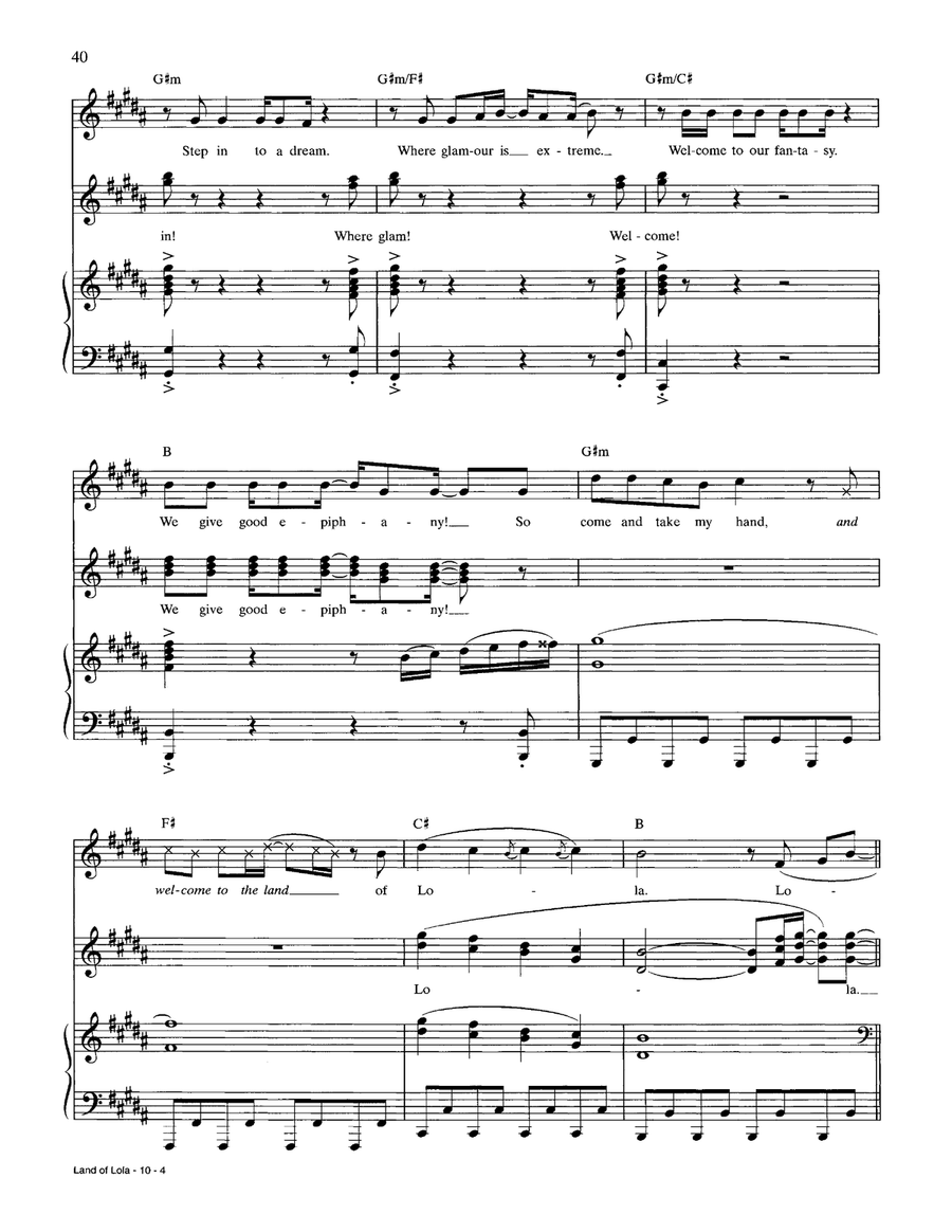 Land Of Lola Piano, Vocal scores gallery preview page 4