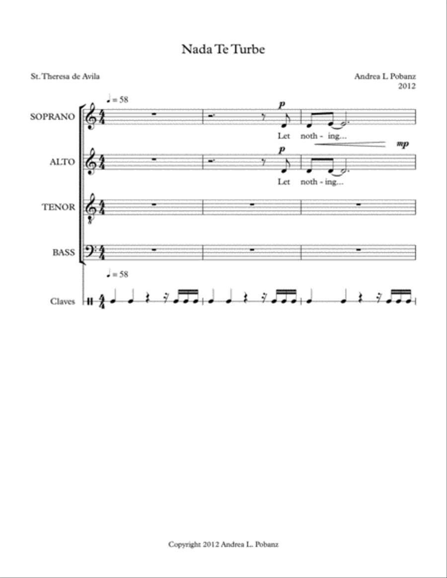 Nada Te Turbe Nada Te Turbe Divisi scores gallery preview page 1