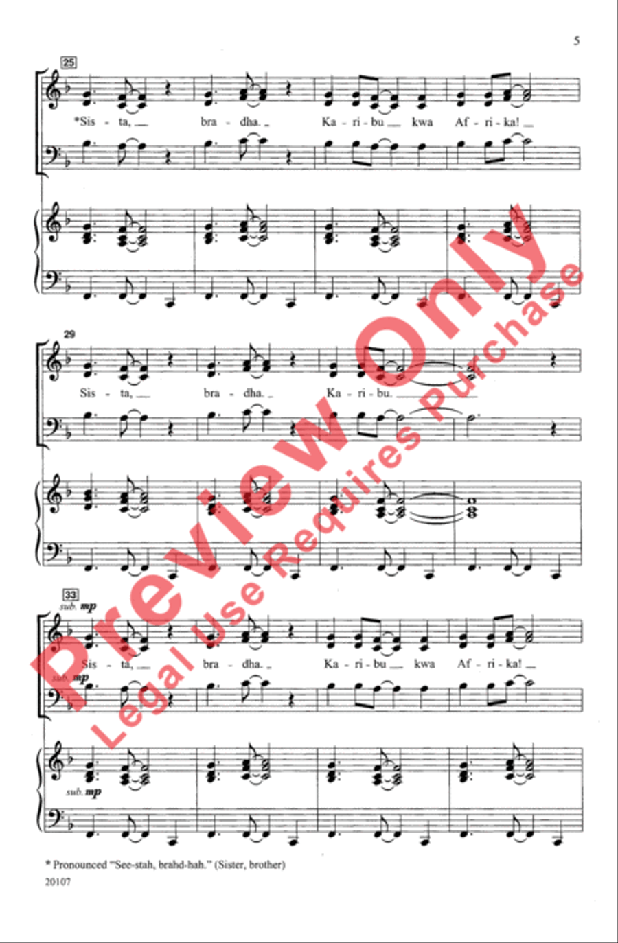 Jambo, Karibu Kwa Afrika 3-Part scores gallery preview page 5