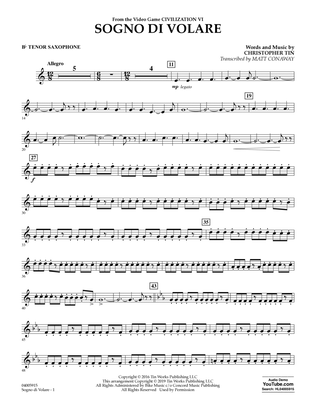 Sogno di Volare (from Civilization VI) (arr. Matt Conaway) - Bb Tenor Saxophone