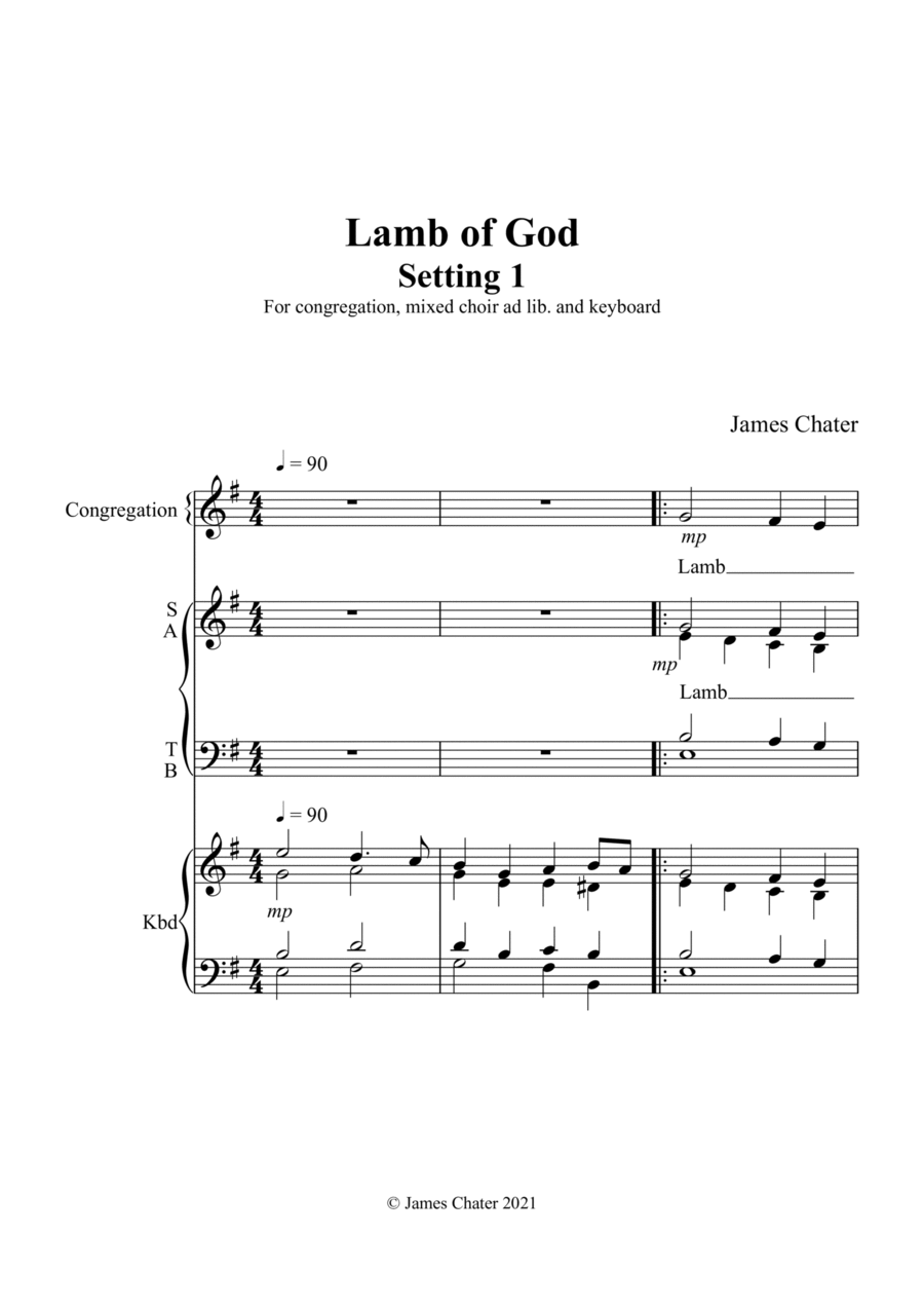 Lamb of God (setting 1) Lamb of God (setting 1) Voice scores gallery preview page 1