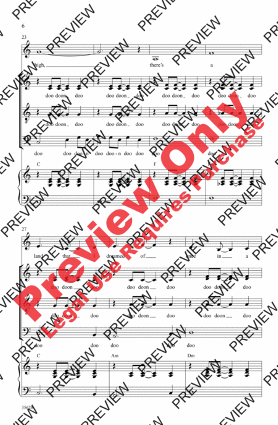 Over the Rainbow 4-Part scores gallery preview page 6