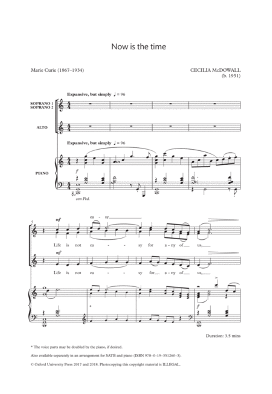 Now is the time (SSA) SSA scores gallery preview page 1