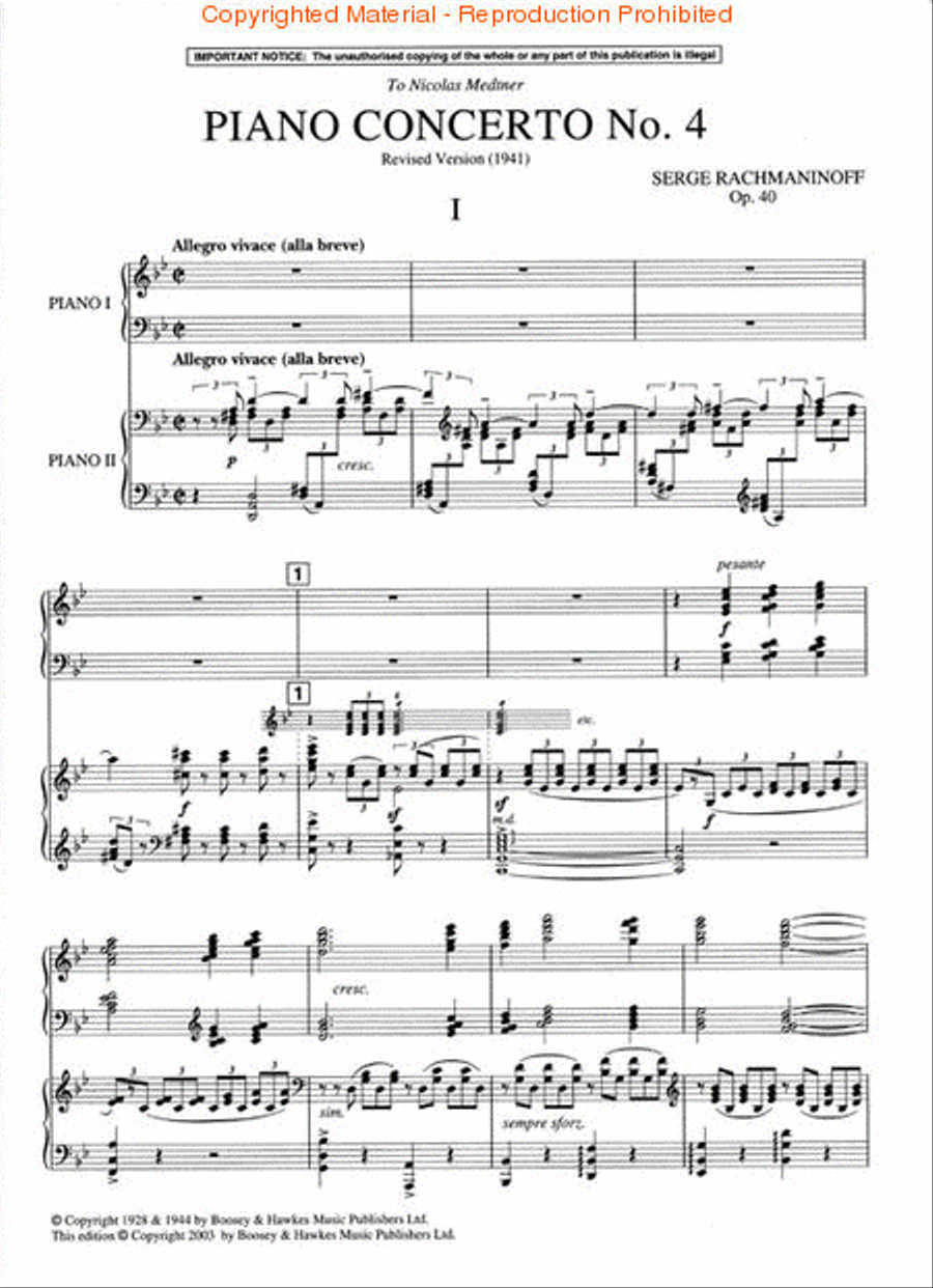 Piano Concerto No. 4, Op. 40 (1926) Piano Solo scores gallery preview page 2