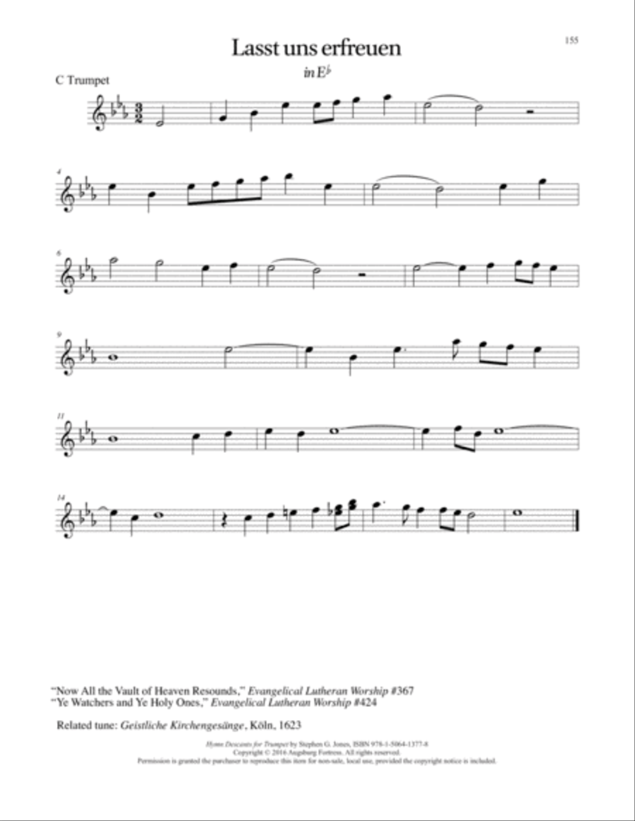 Hymn Descants for Trumpet C Trumpet scores gallery preview page 156