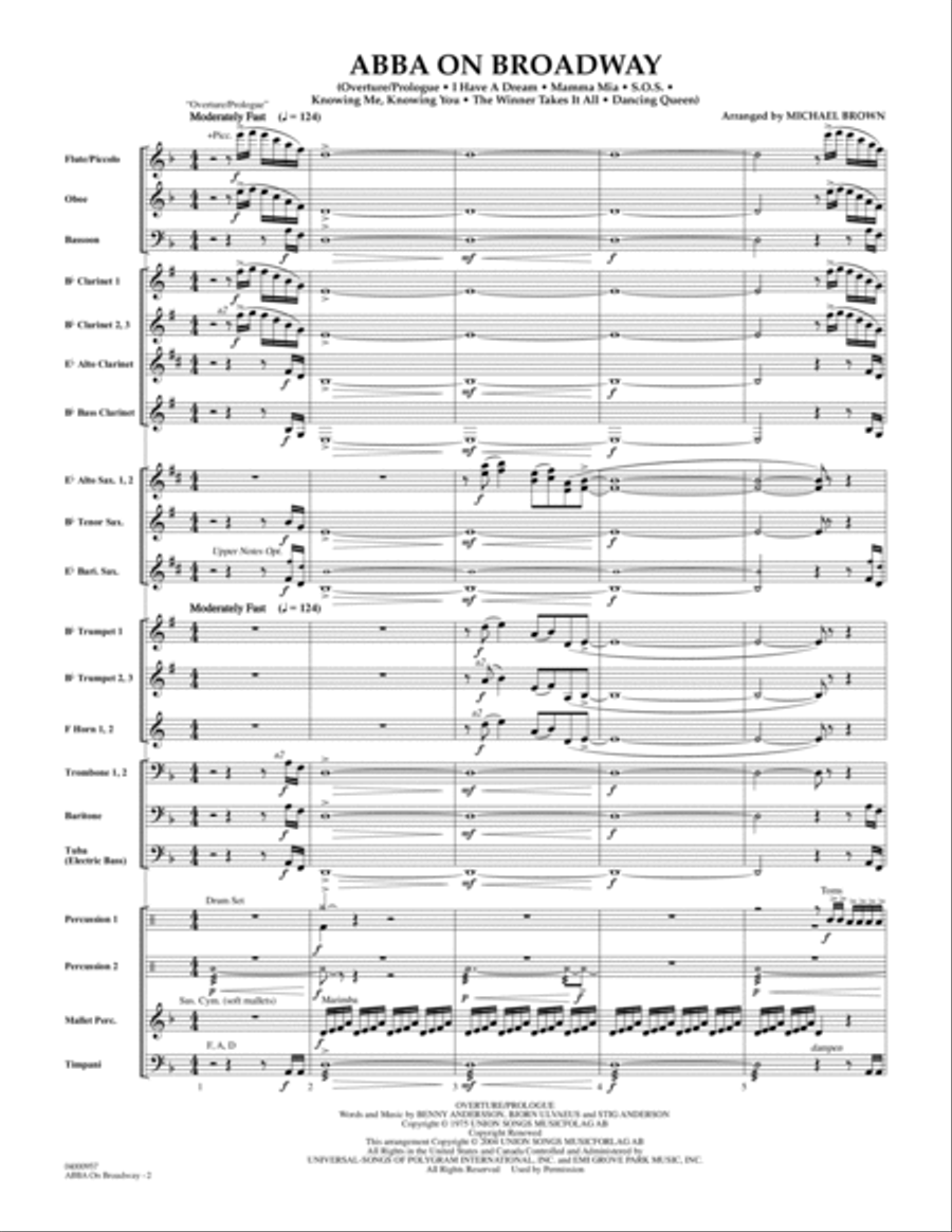 ABBA on Broadway (arr. Michael Brown) - Full Score Concert Band scores gallery preview page 2