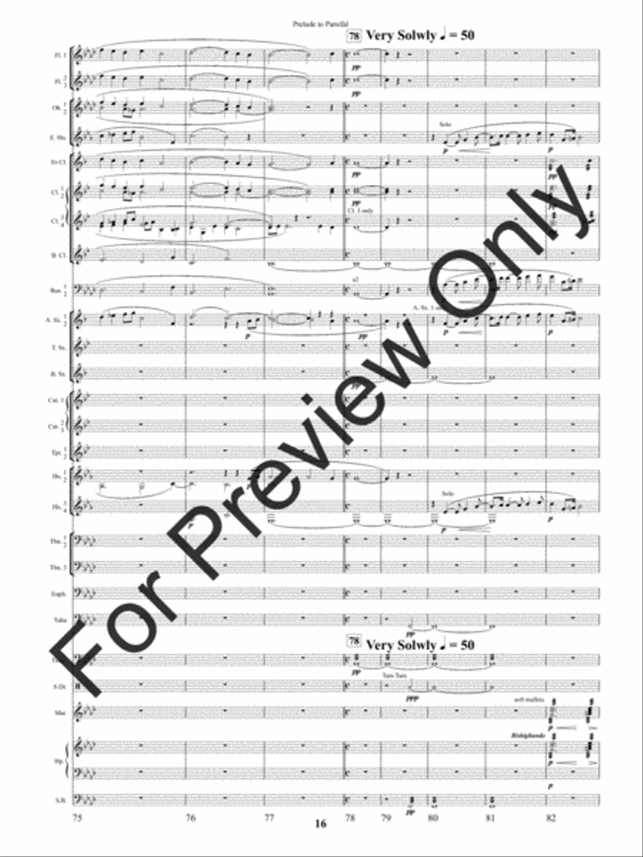 Prelude to Parsifal (Score) Concert Band scores gallery preview page 19