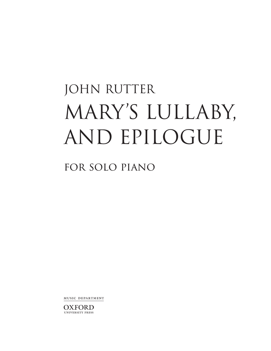 Mary's Lullaby (with Epilogue) Piano Solo scores gallery preview page 1