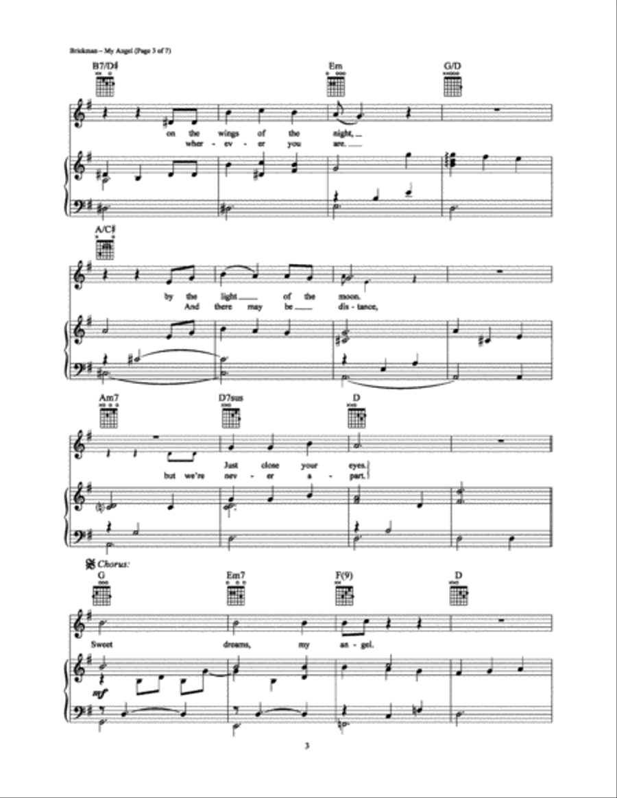 My Angel Piano, Vocal, Guitar scores gallery preview page 3