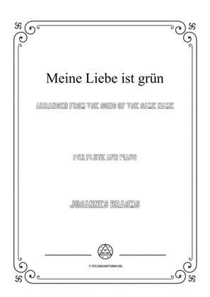 Book cover for Brahms-Meine Liebe ist grün,for Flute and Piano