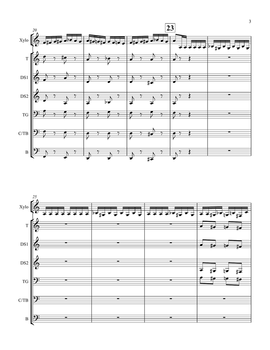 Flight of the Bumblebee for Xylophone and Steel Band Steel Drum Band scores gallery preview page 3