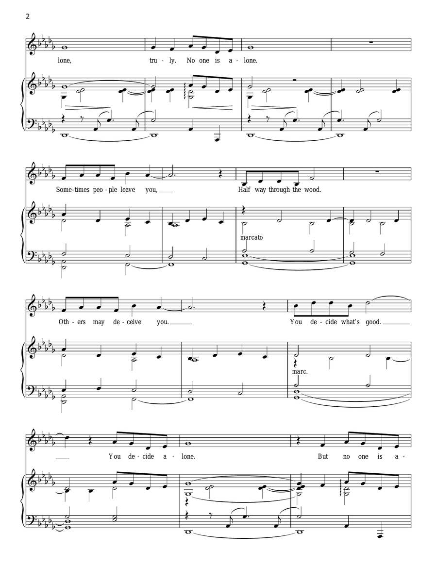 No One Is Alone (from Into The Woods) Piano, Vocal scores gallery preview page 2