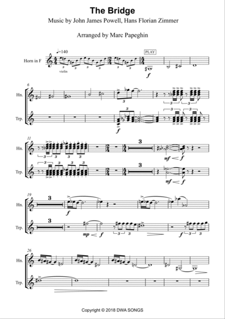 The Bridge (album Version) Brass Duet scores gallery preview page 2