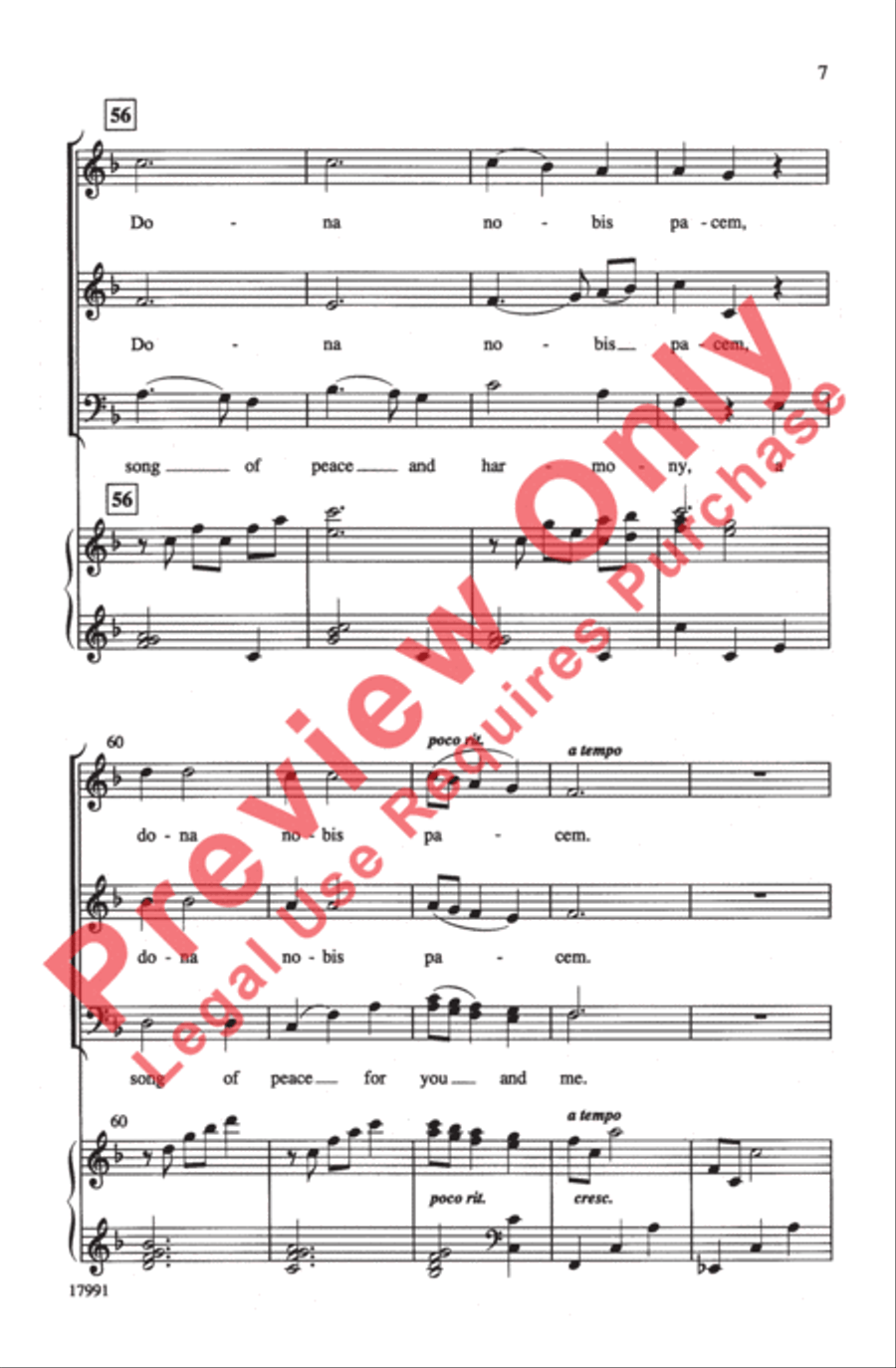 Christmas Peace Canon 4-Part scores gallery preview page 7