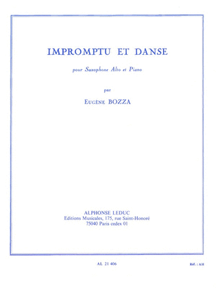 Book cover for Impromptu Et Danse (saxophone-alto & Piano)