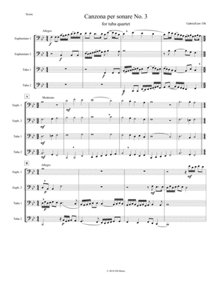 Book cover for Canzona per Sonare No. 3 for tuba quartet