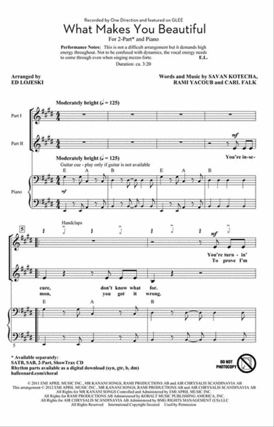 What Makes You Beautiful What Makes You Beautiful 2-Part scores gallery preview page 2