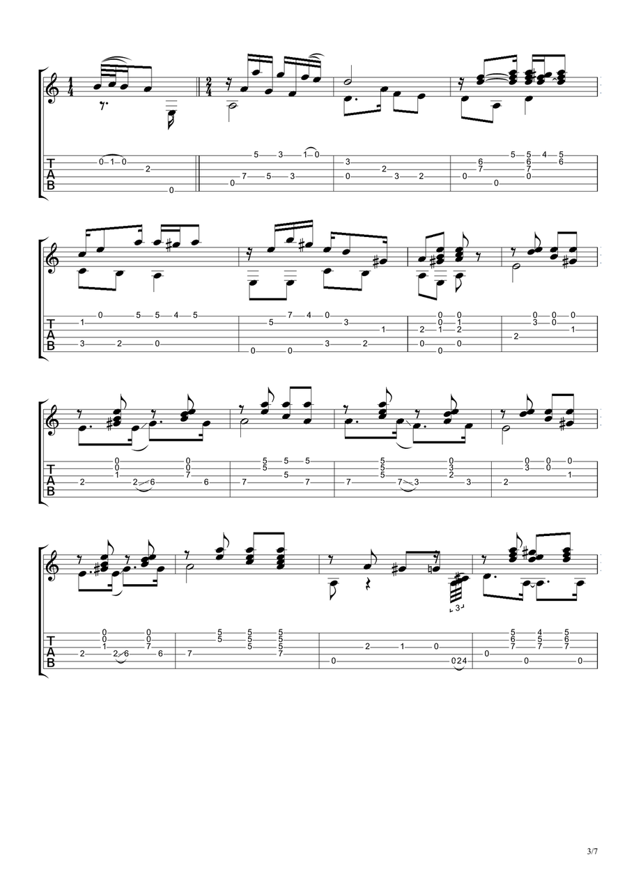 La Cumparsita (Famous Tango) Classical Guitar scores gallery preview page 3