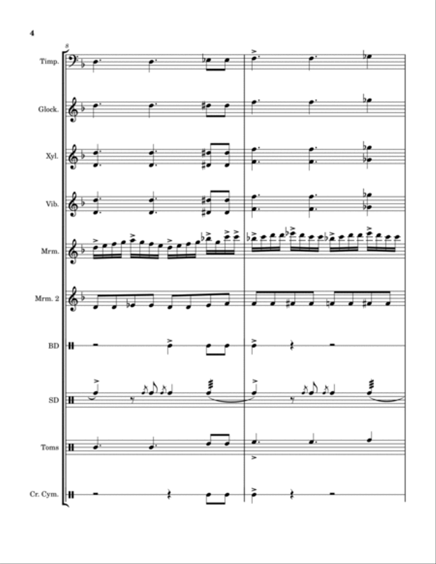 The Final Clash (In D Minor) Percussion Ensemble scores gallery preview page 4