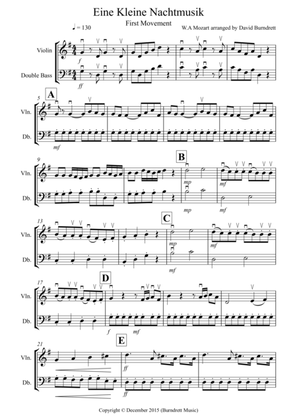 Eine Kleine Nachtmusik (1st movement) for Violin and Double Bass Duet